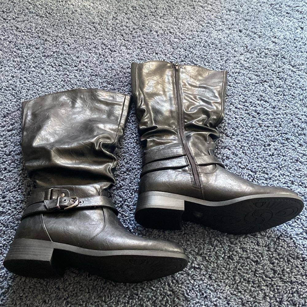 White Mountain Wide Calf, Wide Width Black/Smooth Leather Boots